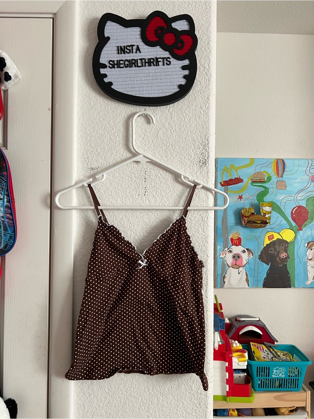 polka dot cami tank top